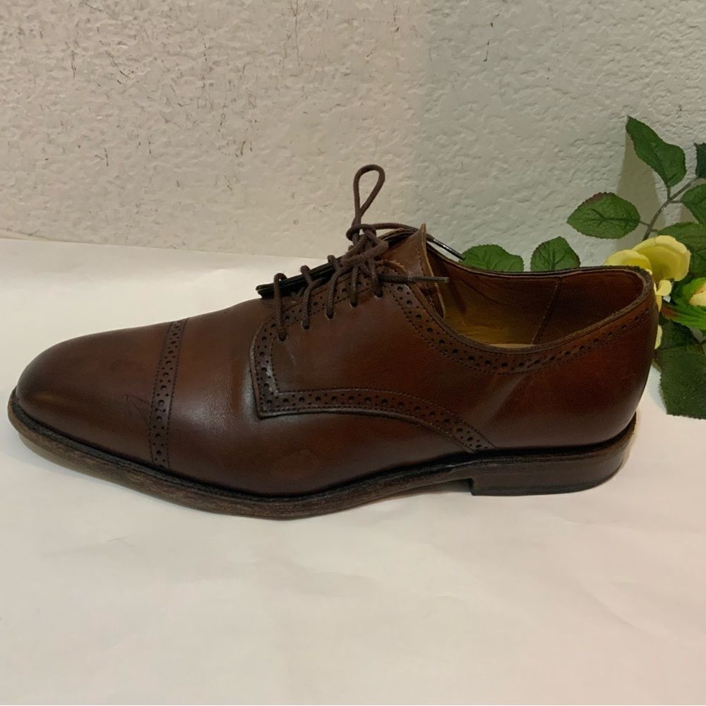 Allen Edmonds Shoes Size 8.5 E Cap Toe Oxford Yorktown Lace Brown Leather Dress